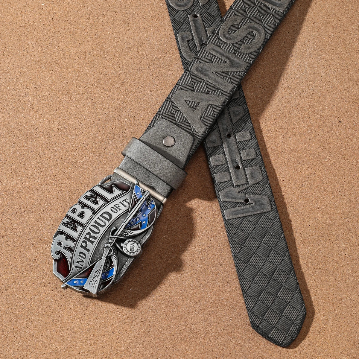 A casual, individual and retro belt, Western-style clothing accessory, metal buckle, PU belt, suitable for both men and women