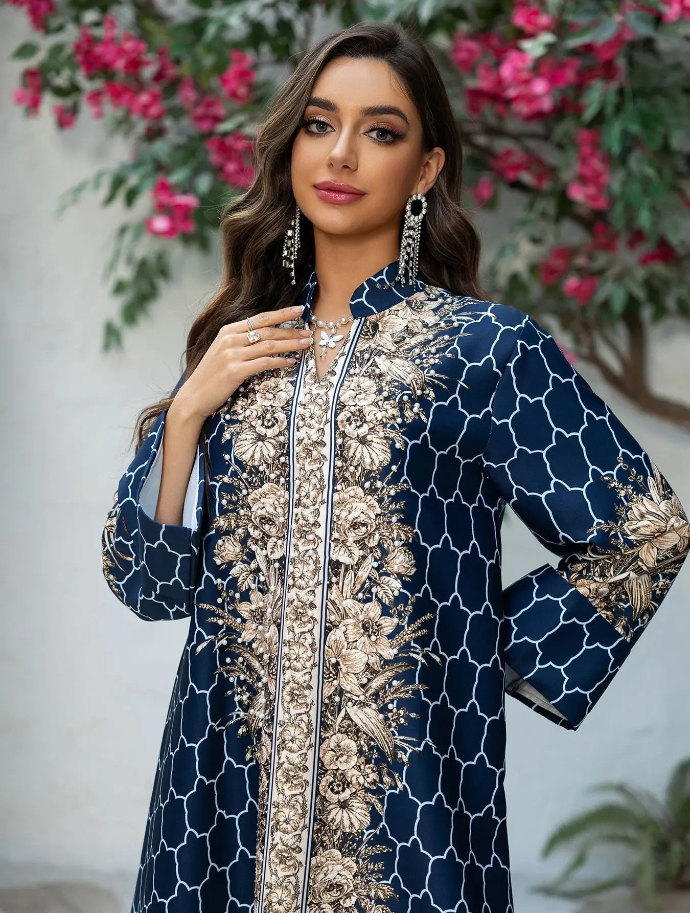 Muslim Dress Women Abaya for Eid Diamond Party Dresses Arab Long Robe Print Abayas Dubai Morocco Kaftan Islam Jalabiya Vestidos