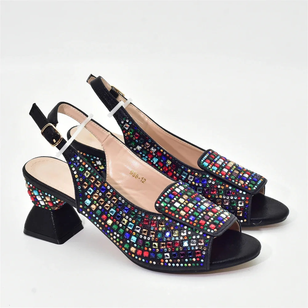 New Arrival Italian Women Pumps Decorated with Rhinestone Shoes for Women 2024 Designer Luxury Wedding Shoes Bride