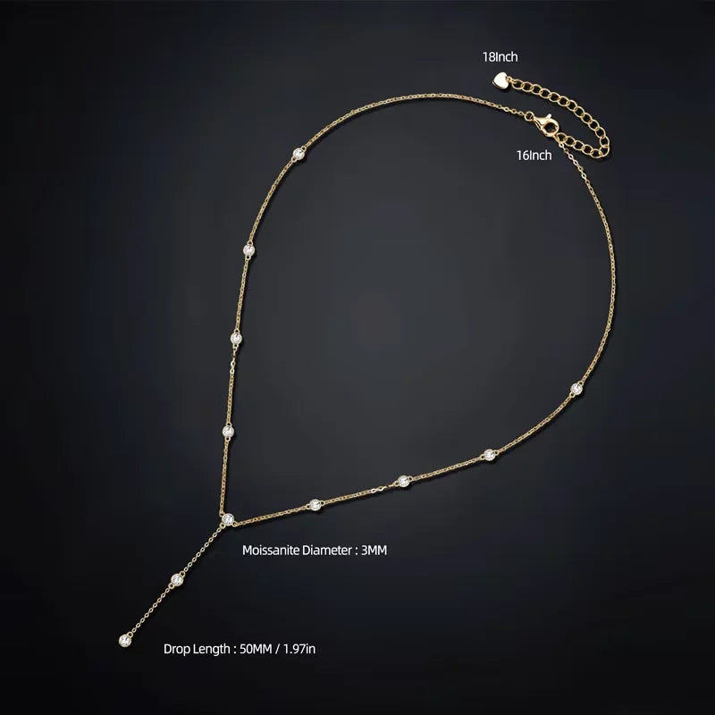 RAPRGOLD Moissanite Necklace Earrings Bracelet Ring Fine Jewelry Set for Women S925 Sterling Silver Round Pendant Chains Gifts