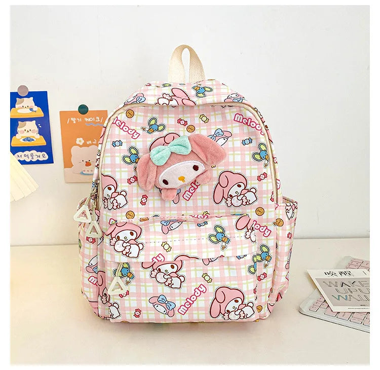 Sanrio Hello Kitty Kuromi Cinnamoroll New Fashion Children's School Bag Cute Large Capacity Kids Backpack College Bag