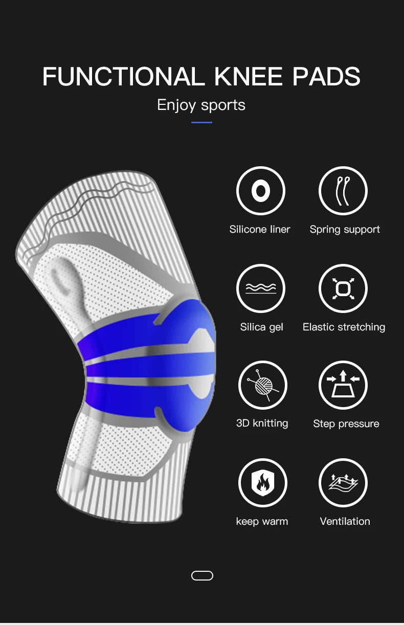 High Elastic Knee Support Brace Kneepads Adjustable Patella Basketball Volleyball Safety Guard Strap Protector Knee Pads
