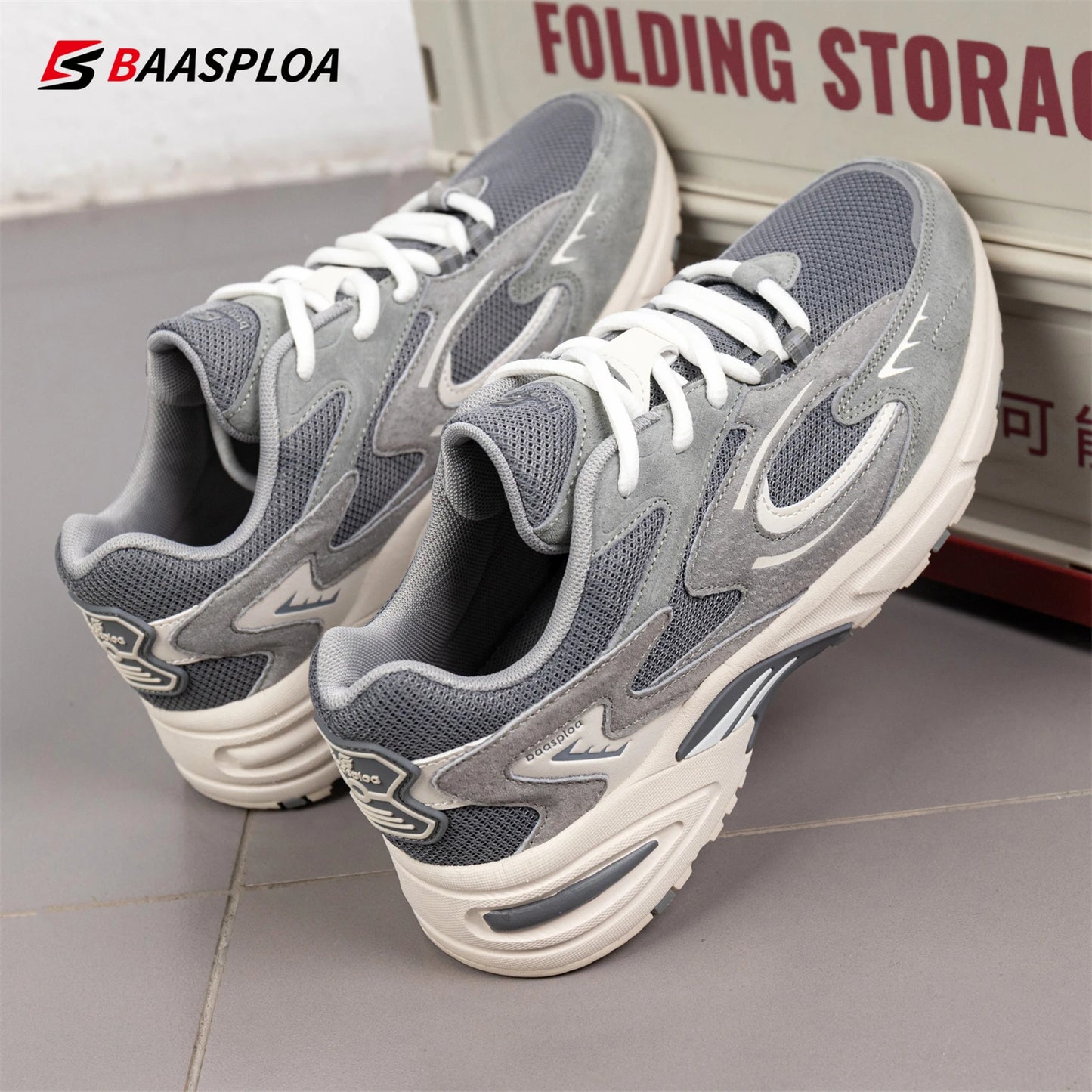Baaslpoa New Men's Running Shoes Casual Mesh Fabric Breathable Non-Slip Walking Shoes Male Outdoor Basketball Sports Shoes
