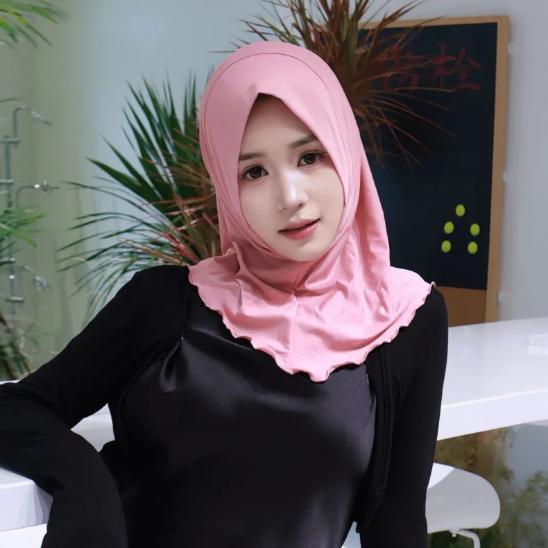 Muslim Elegant Girls Instant Hijab with Bowknot Islamic Women Turban Full Cover Scarves Shawl Arab One Piece Amira Head Wraps