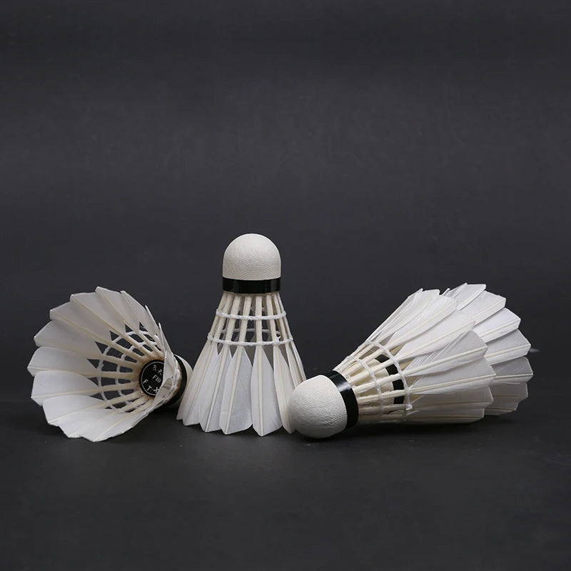 12 badminton A-grade duck feather cork ball heads, 76-speed competition training balls, durable and stable landing points