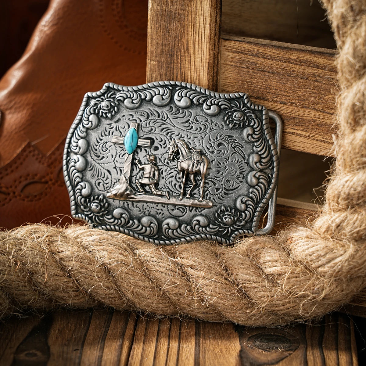 Western style plate buckle belt metal buckle one belt buckle