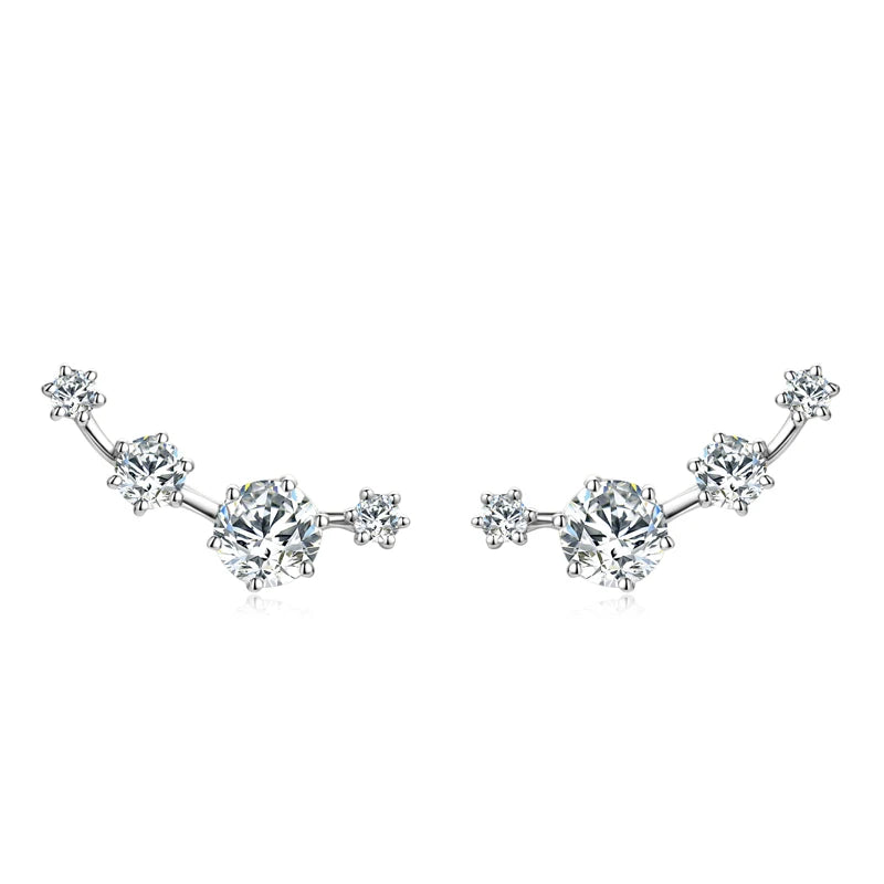Lnngy 4.5mm&3mm&2mm Moissanite Earring for Women 925 Sterling Silver Mini Small Stud Earrings Piercing Jewelry Daily Life Gift