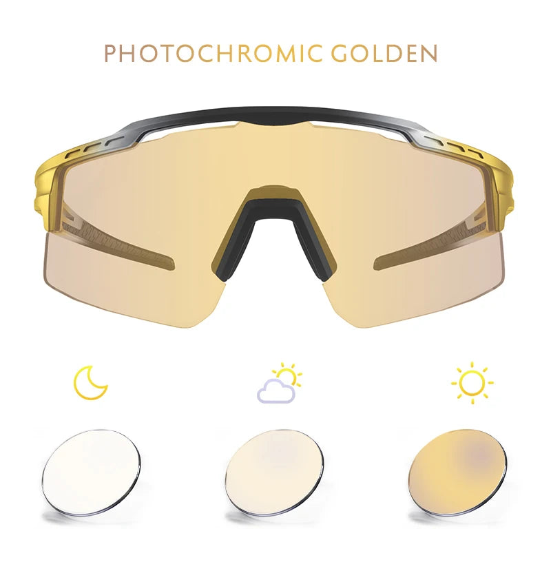 KAPVOE Photochromic Cycling Glasses Outdoor Sports Sunglasses for Man Bicycle Eyewear MTB Cycling Women Road Bike UV400 Goggles