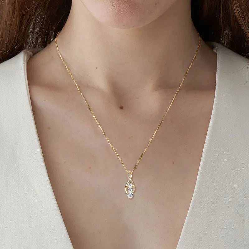 Lnngy 925 Sterling Silver Infinity Pendant Necklaces 5mm&4mm&3mm Moissanite Necklace for Couples Valentine's Day Jewelry Gift