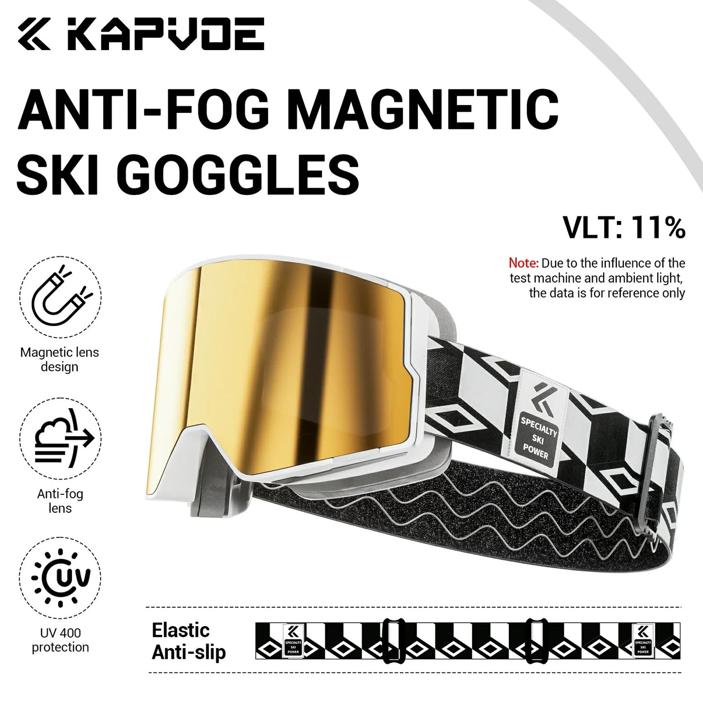 KAPVOE New Photochromic Outdoor Sport Ski Snowboard Goggle Men UV400 Protection Women Glasses Magnetic Attraction Skiing Goggles