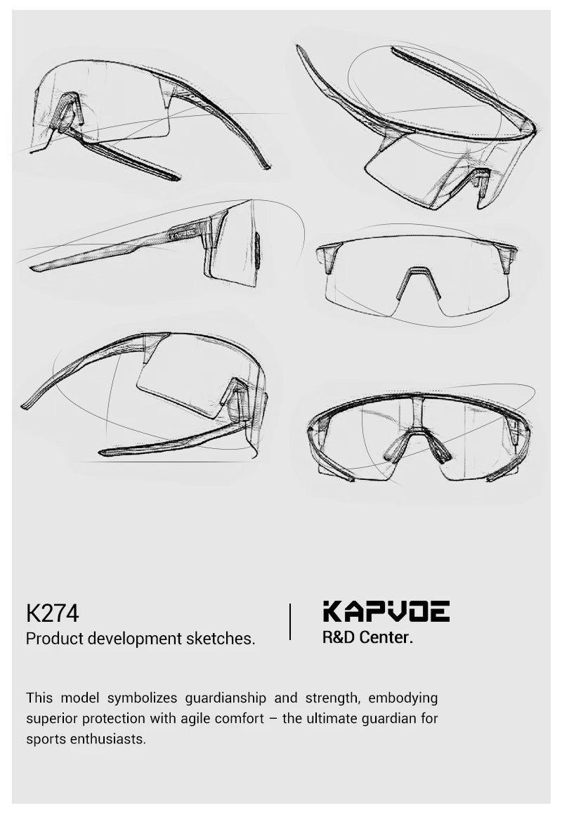 Kapvoe Photochromic Men Bike Cycling Sunglasses Women Glasses Bicycle Sports Running Glasses Outdoor UV400 New Road Goggles