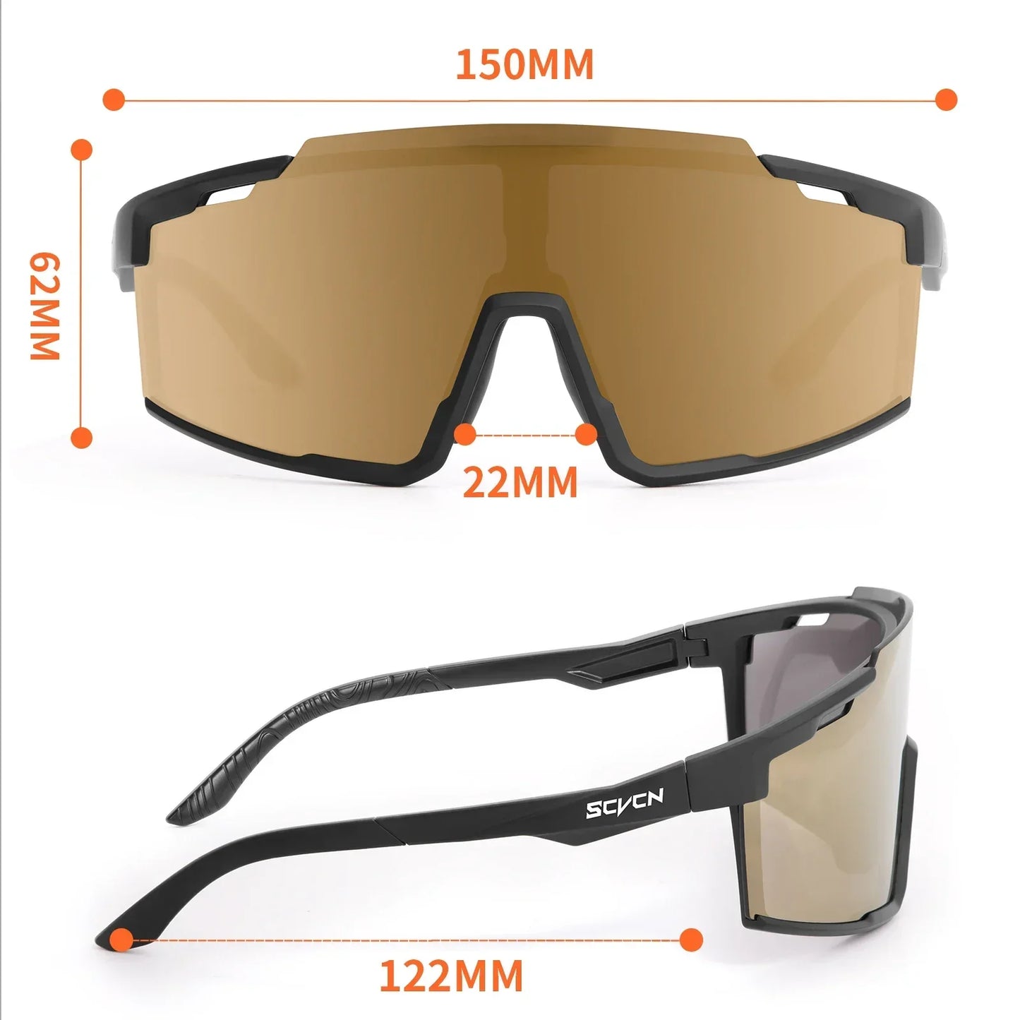 SCVCN-Fashion Sunglasses Cycling Glasses Sports for Men Driving Sun Mountain Bike Road Bicycle Eyewear Goggles MTB UV400