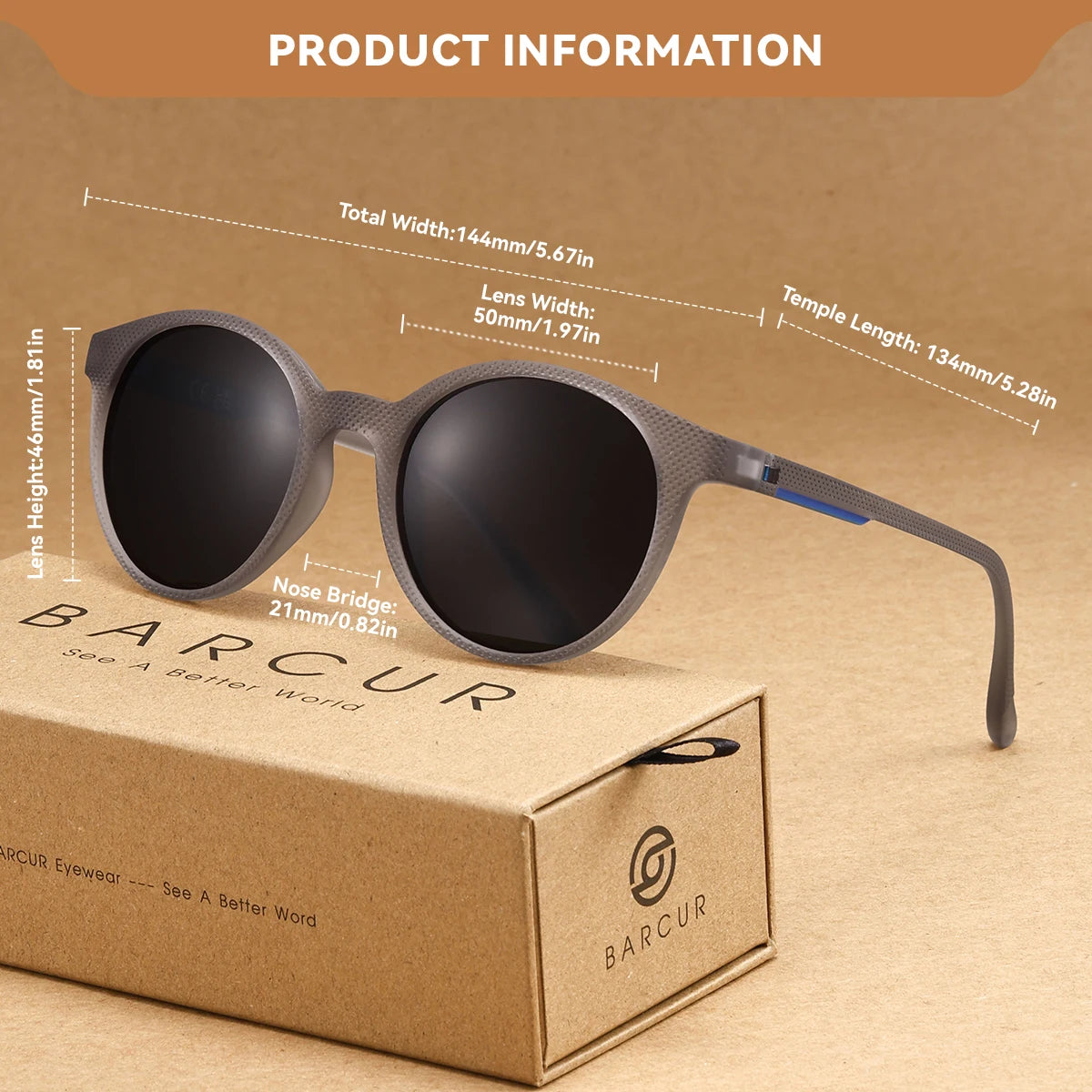 BARCUR Exquisite Classic Men's Sunglasses PC Oval Frame Holiday Event Party Brand Packaging UV400 Women's Sunglasses