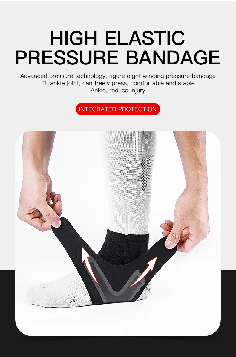 1PC Adjustable Ankle Support Pad Ankle Sleeve Pressure Anti-Spinning Elastic Breathable Support Fitness Sports Safety Prevention