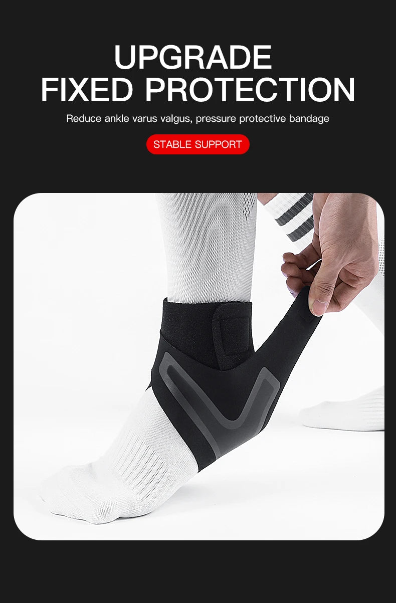 1PC Adjustable Ankle Support Pad Ankle Sleeve Pressure Anti-Spinning Elastic Breathable Support Fitness Sports Safety Prevention