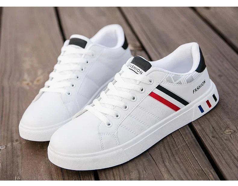 2024 Mens Casual Sneakers New Fashion Lace-up White Shoes Student Comfort Sports Plus Size Vulcanized Shoes Zapatillas De Hombre
