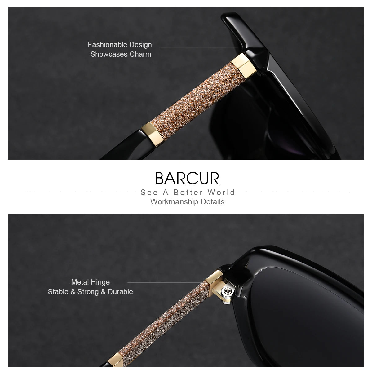 BARCUR Women Polarized Sunglasses UV400 Lady Fashion Gradient Sun Glasses for Women Eyewear Accessory