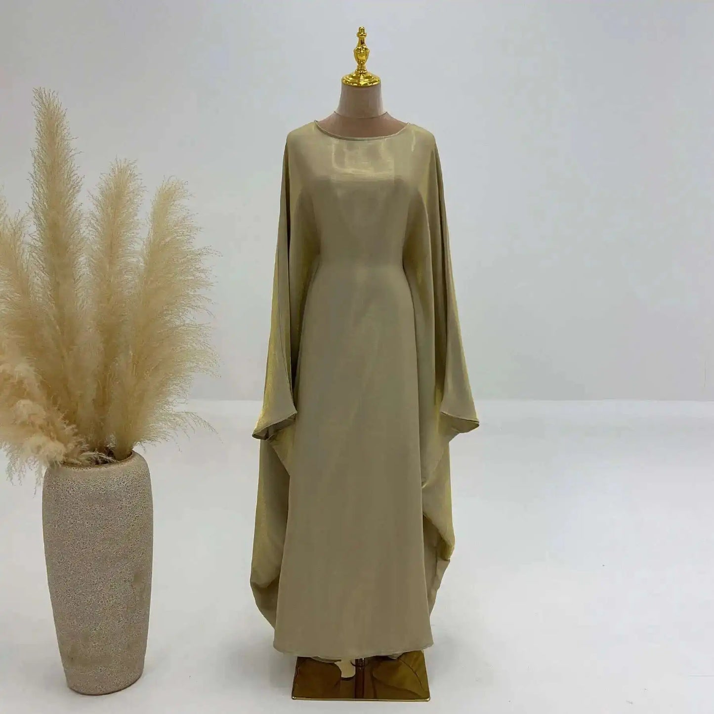 LANMREM Elegant Party Long Dress Women Many Colors Fashion Round Neck Batwing Sleeves Loose Dresses Fashion New Clothing 32C1950