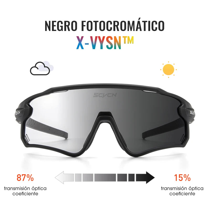 SCVCN Photochromic Sunglasses Bicycle Cycling Glasses MTB Driving Running UV400 Polarized Fishing Goggles Man Woman Bike Eyewear