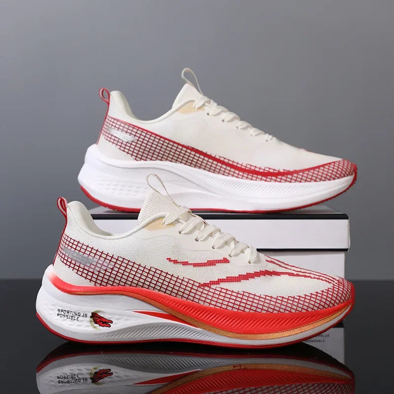 New Red Rabbit 7 Couple Carbon Board Mesh Breathable Sports Shoes Elderly Trendy Shoes Men's Casual Running Shoes Summer EVA Upp