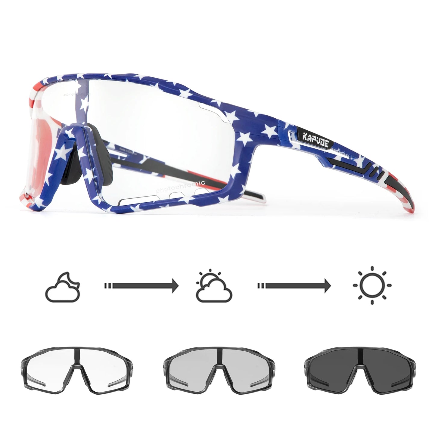 Kapvoe Outdoor Photochromic Sunglasses Anti-fog Cycling Glasses Bike Bicycle Men Women Sports Hiking MTB UV400 Anti-fog Goggles