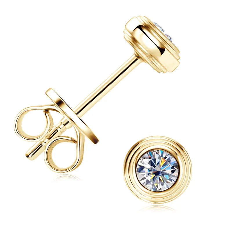Lnngy GRA Certified Moissanite Stud Earring For Women Original 925 Sterling Silver Irregular Piercing Earring 2025 Hot Jewelry