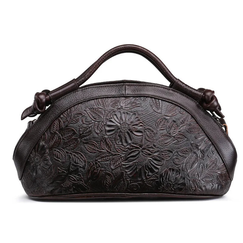 MOTAORA 2025 New Women Shoulder Bag Luxury Genuine Leather Handbag Female Oil Wax Cowhide Retro Embossed High Quality Ladies Bag