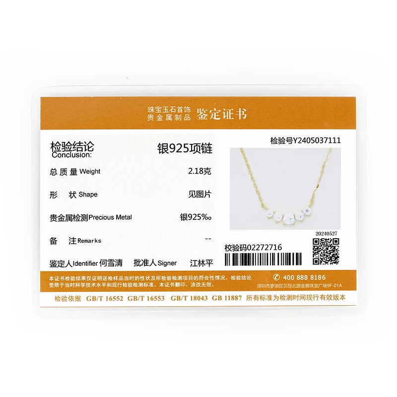 18K Gold Plated 925 Silver Real Moissanite Jewelry Set 5-Stone Smile Pendant Necklace Stud Earrings Sets for Women Christma Gift