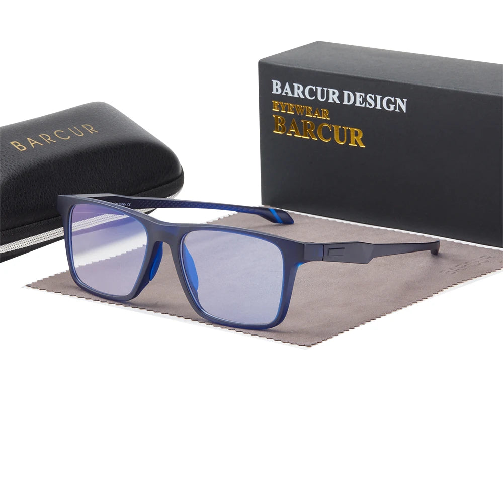 BARCUR Men Anti Blue Light Glasses Fashion Personality TR-90 Secondary Footnotes Goggles Woman Reading Glasses Accessories