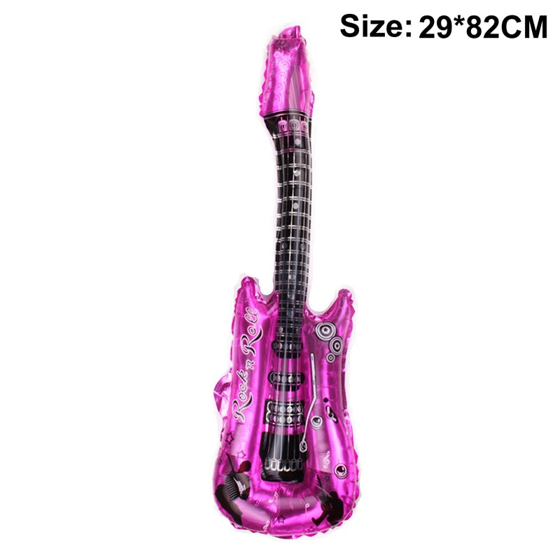 1pc Guitar Balloon 36inch Inflat Guitar Music Rock Party Decoration 80s 90s Disco Party Supplies