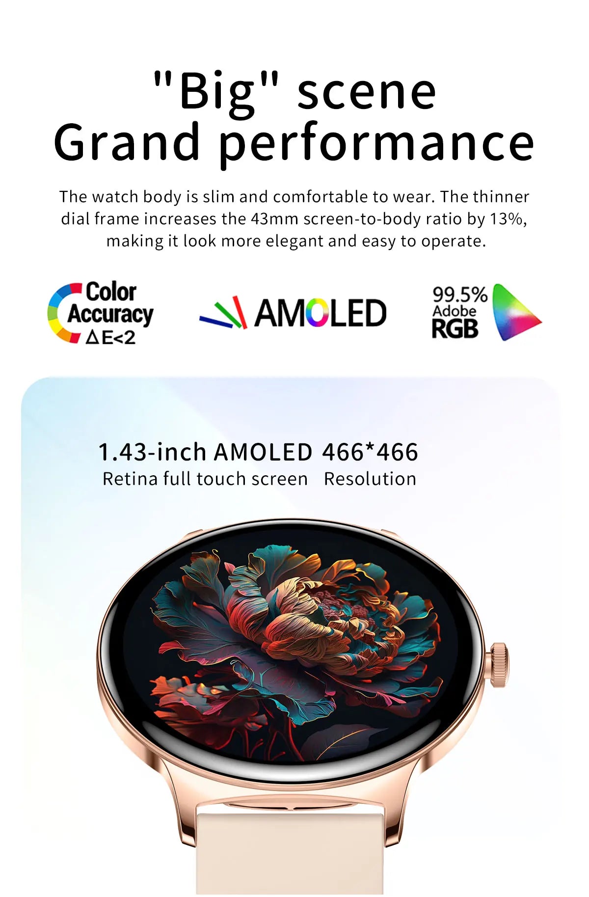 LIGE New 1.43" Bluetooth Call Smartwatch Women Men 466*466 AMOLED Full touch Screen Women Smartwatches Ladies For Android ios