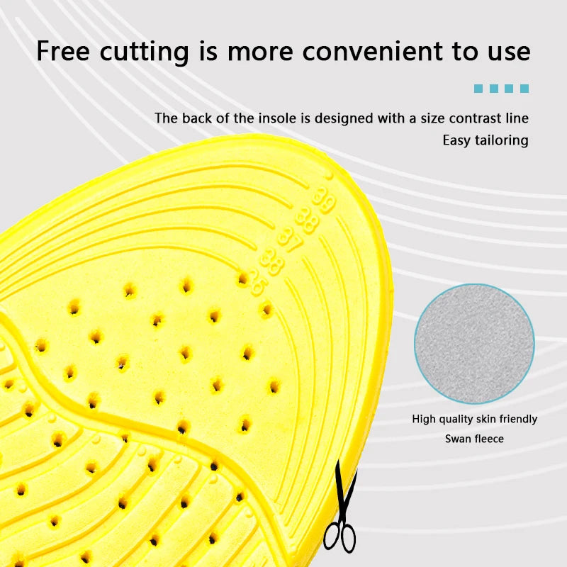 Memory Foam Sport Insoles Sweat Absorption Pads Running Sport Shoe Inserts Breathable Insoles Foot Care Men Women Size 35-45 HD1
