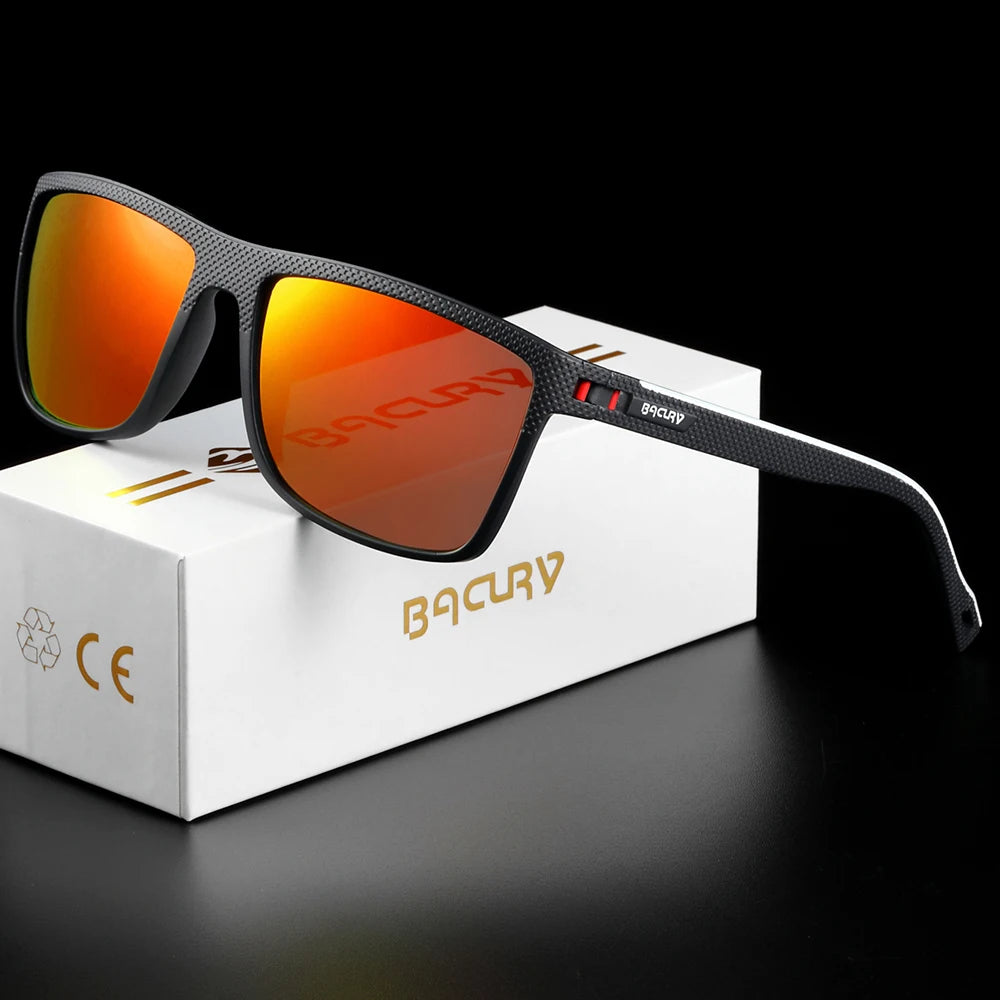 BACURY Original Polarized Men Sunglasses Square Comfortable Driving Finishing Hiking Sun Glasses Women Eyewear