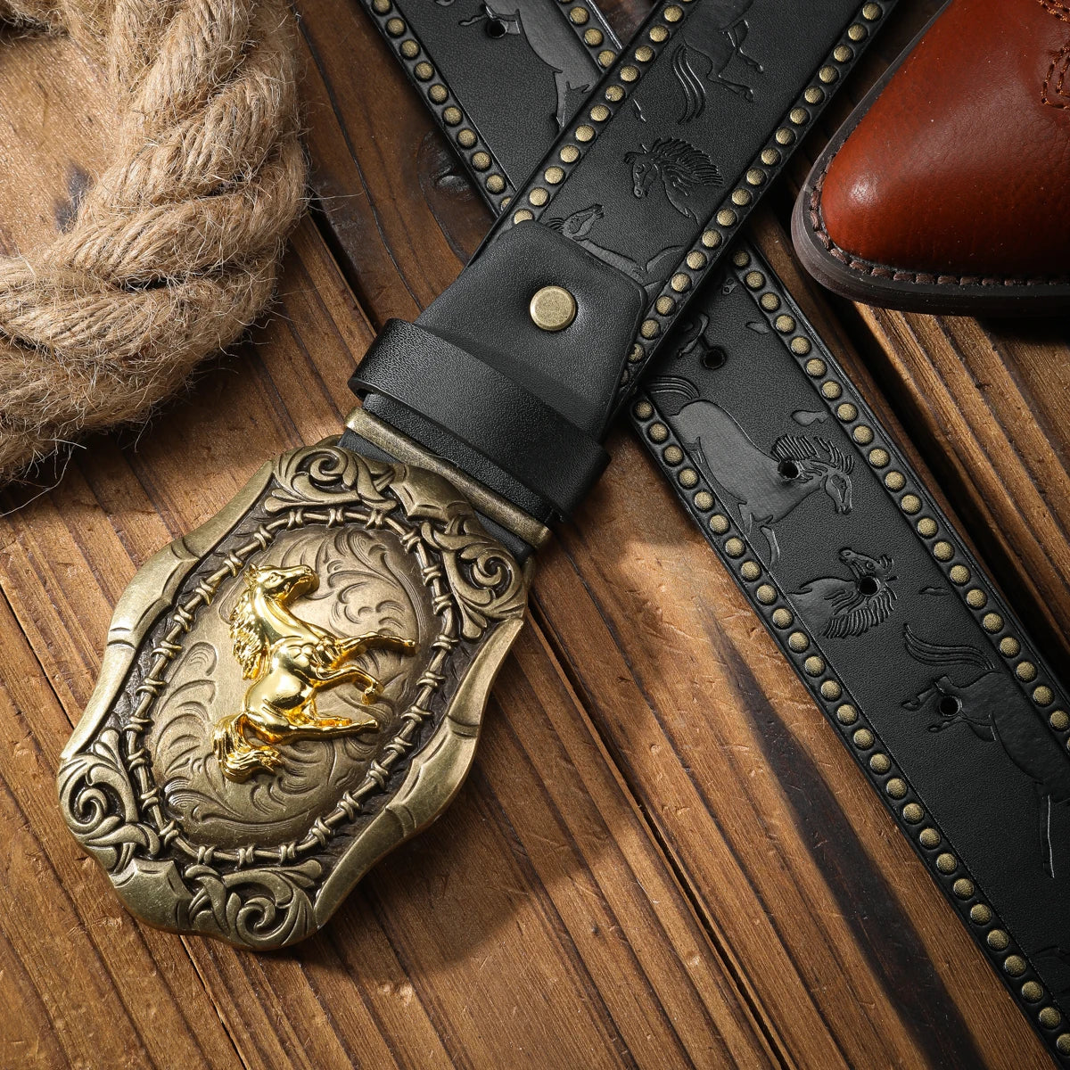 Vintage and fashion collision! PU leather alloy buckle waistband, for both men and women, to create a personalized western styl