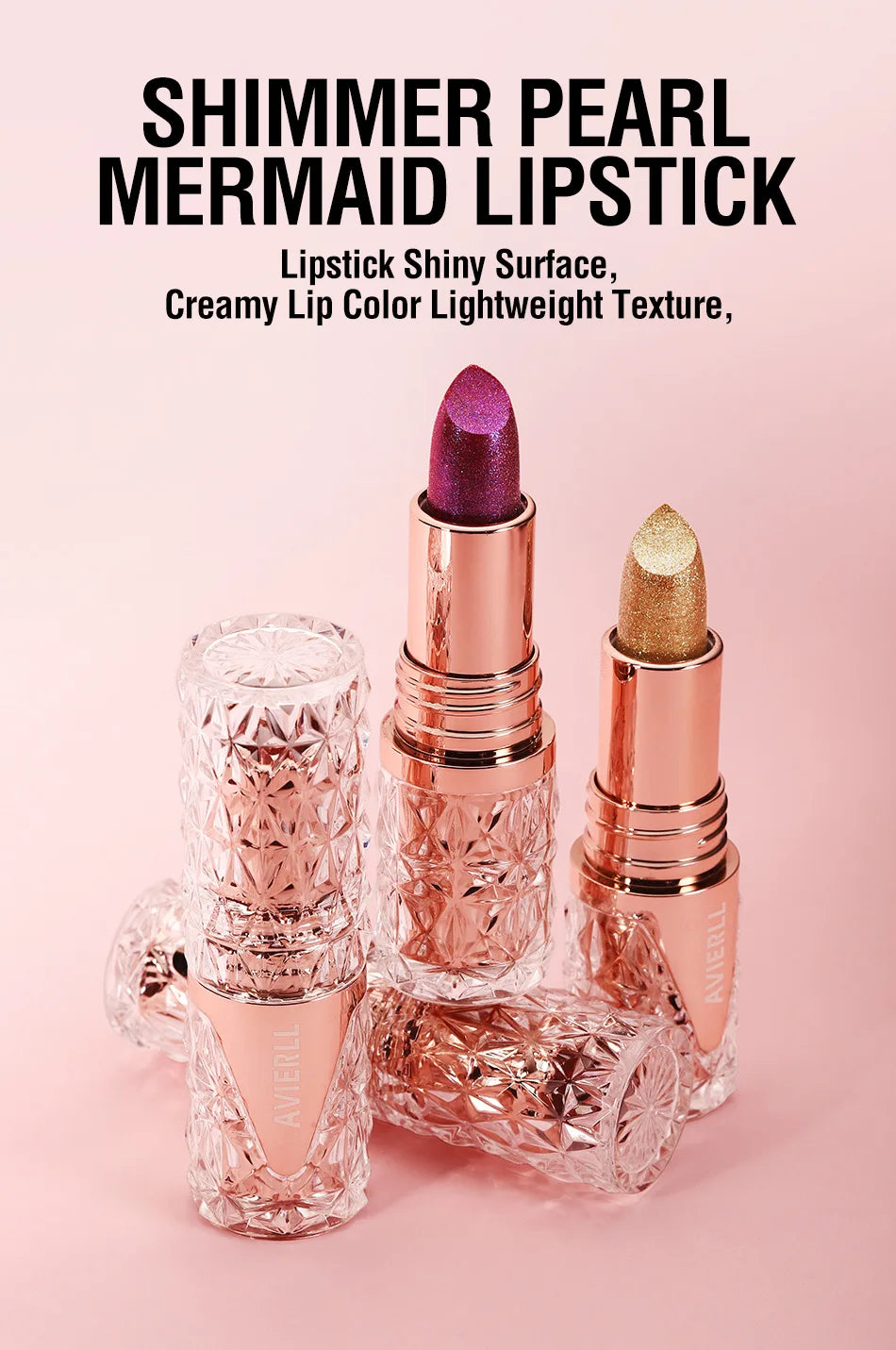 6 Colors 3 in 1 Pearlescent Sparkling Lipstick Matte Glitter Waterproof Long Lasting Pearl Shine Lip Gloss Shimmer Sexy Makeup