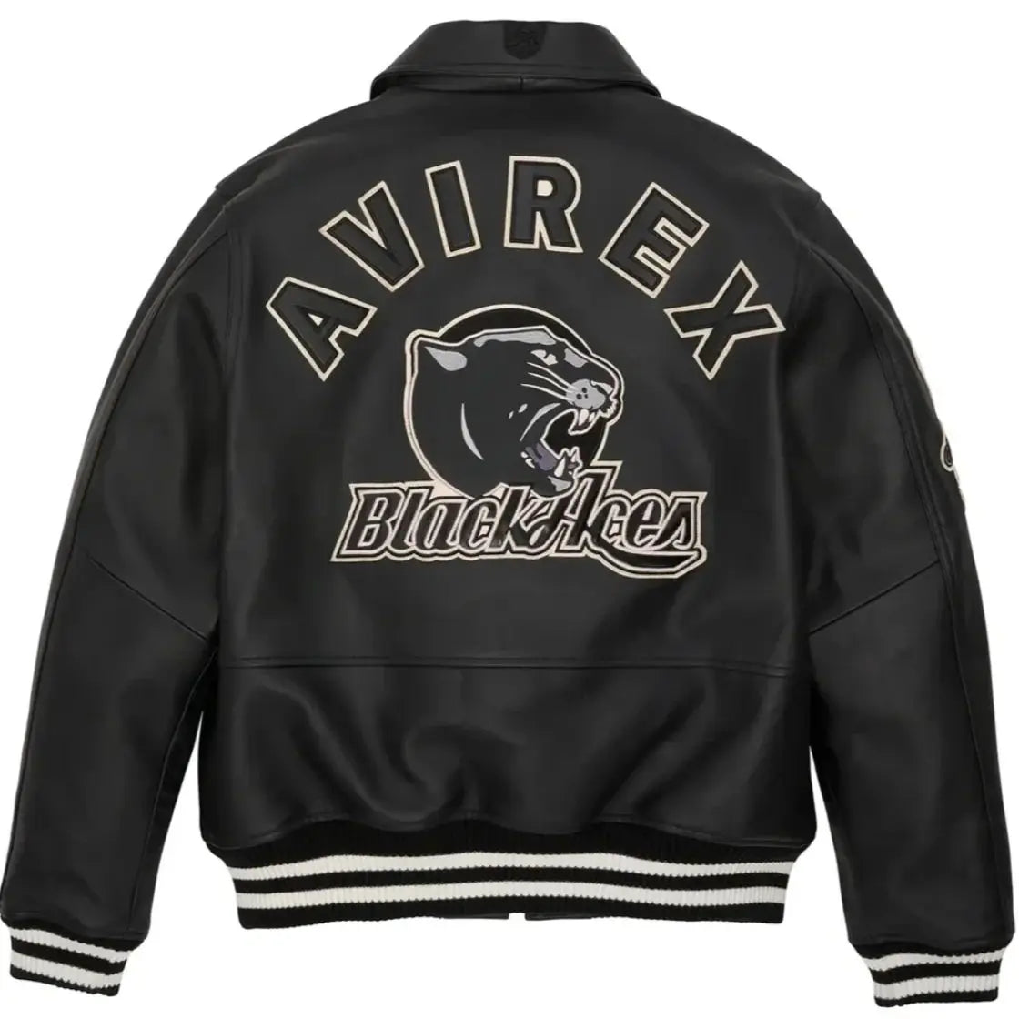 AVIREX Men Black Leather Jacket European Antique Sheepskin Plus Size Loose Fit USAF Flight Suit Spring Autumn Season Warm Jacket