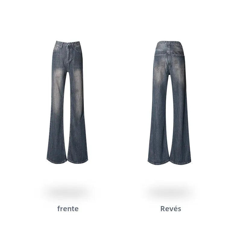 Retro Flared Jeans Women's High Waist Wide Leg Pants Slimming Hoof Pants Casual Spring Summer Denim Trousers
