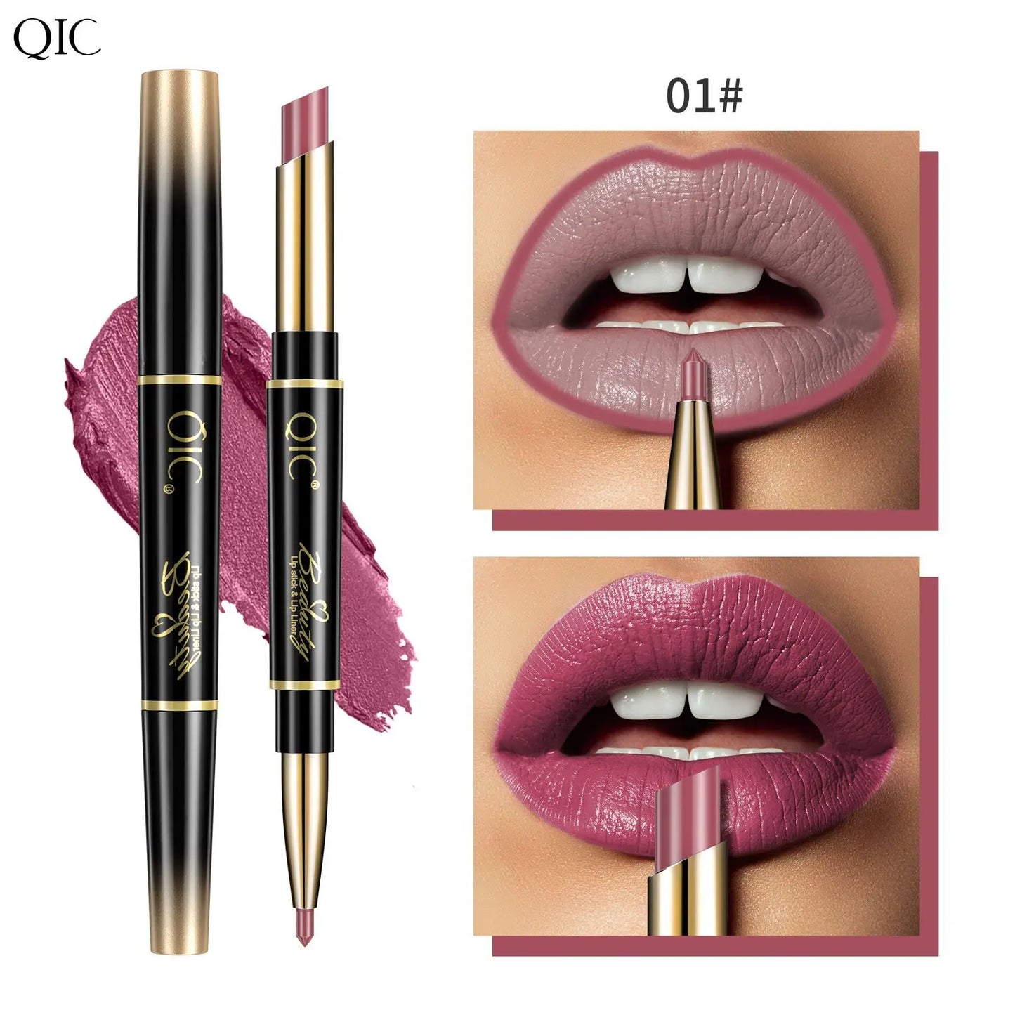2 IN 1 Lip Liner Waterproof Nude Matte Lipstick Pencil Sexy Red Long Lasting Double Ended Lipliner Makeup Cosmetics For Women
