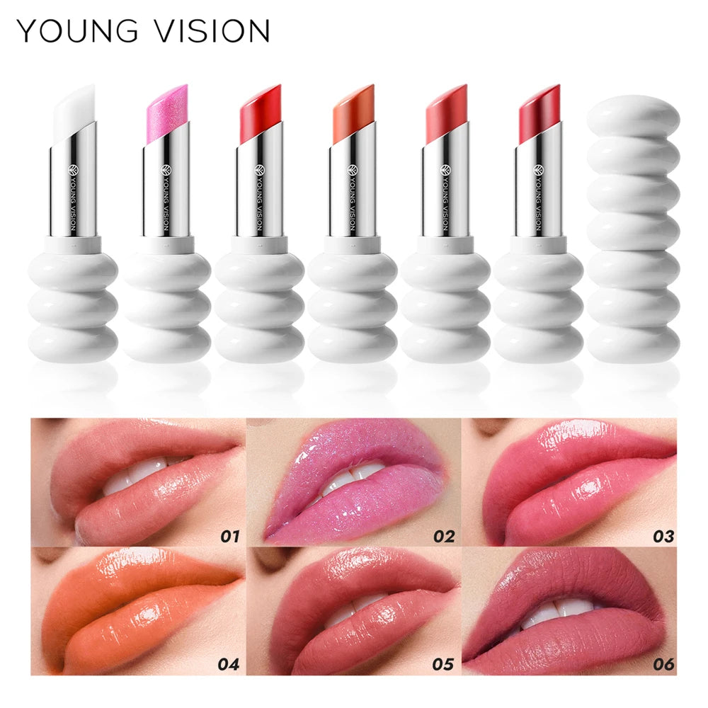 YOUNG VISION 6 Colors Fine Shimmer Nourishing Light Lipstick Long Lasting Colors Easy to Apply Lip Moisturizing Lipstick