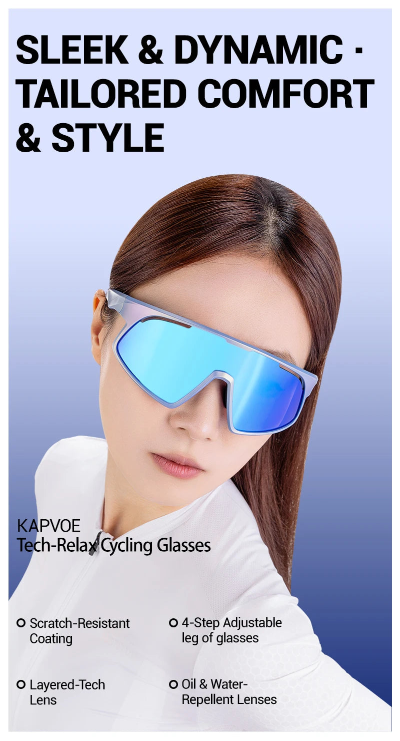 Kapvoe New Cycling Glasses Sports Glasses Sunglasses Men Women Hiking Glasses Bike MTB Bicycle Outdoor Eyewear UV400 Goggles
