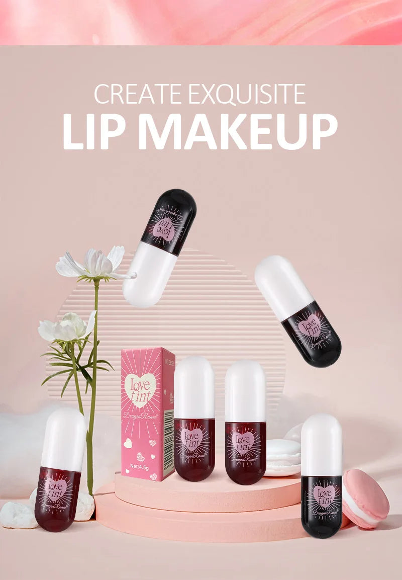 Dragonranee Lip Dye Liquid Lip Glaze Cute Waterproof Non-Stick Liquid Lipstick 6 Colors Available