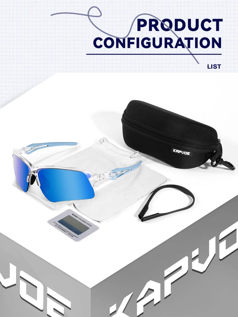 Kapvoe Men Outdoor Polarized Sunglasses Bicycle Cycling Glasses MTB Driving Bike Eyewear Women Sports Running UV400 Goggles New