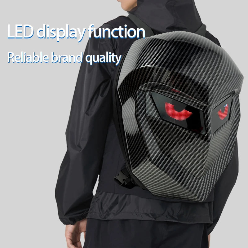 LED Backpack For Men Extended Motorcycle Cycling Bluetooth DIY Helmet Backpack for woman Business Travel Hiking Laptop Backpack