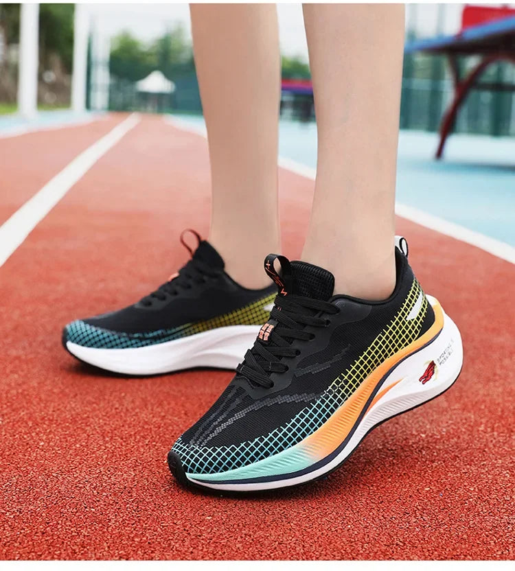 New Red Rabbit 7 Couple Carbon Board Mesh Breathable Sports Shoes Elderly Trendy Shoes Men's Casual Running Shoes Summer EVA Upp