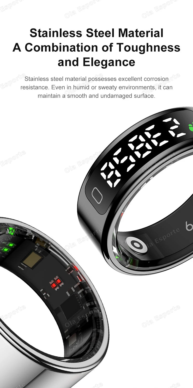 New R11 For xiaomi Smart Ring Men Women LED Display Screen Heart Rate Blood Oxygen Monitor Waterproof Multi Sports Modes rings