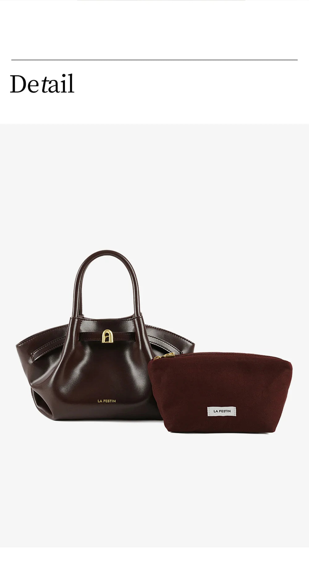 LA FESTIN Leather Bag New Suede Handbag Women's bags Luxury brand Bag Fashion Shoulder Bag Crossbody Bag Bucket Bag small size