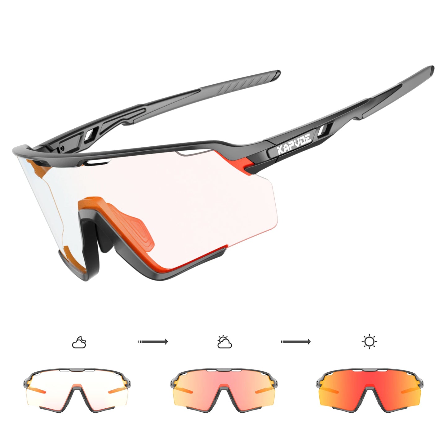 Kapvoe Photochromic Sunglasses Outdoor Bicycle Cycling Glasses MTB Driving Bike Eyewear Women Man Sports Hiking UV400 Goggles