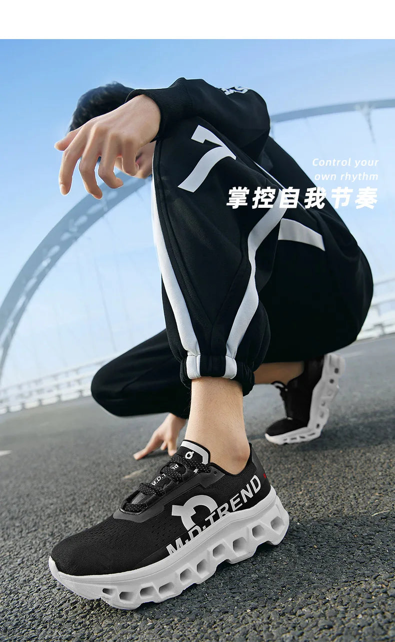 Men Sports Running Shoes Marathon Air Cushion Breathable Lightweight Mens Outdoor Hiking Athletic Nonskid Sneakers Jogging Tenis