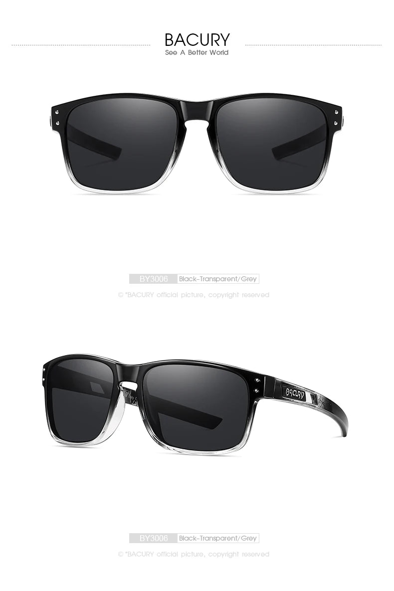 BACURY Fashion Sports Sunglasses for Men High Quality TR-90 Ultra Light Comfortable Frame for Women Outdoor Activity Sunglasses