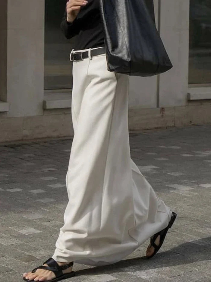UOOZEE Office Lady Formal Solid Color H-line Skirts 2025 New Spring Summer High Waist Casual Elegant Long Skirt For Women